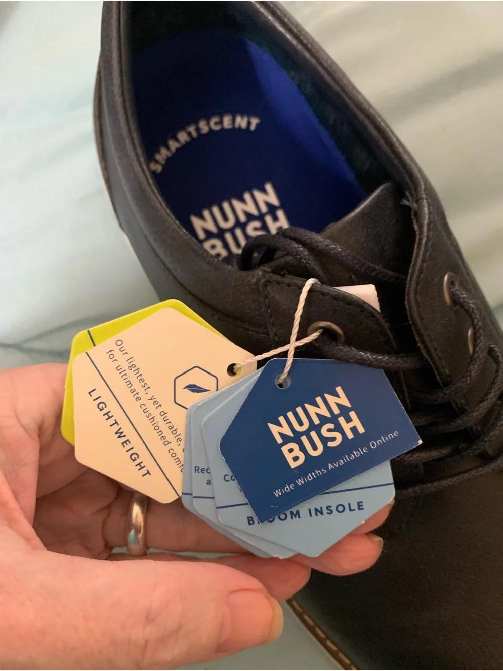 Nunn Bush Men's Navy blue Lace-Up Oxford lightweight shoes
